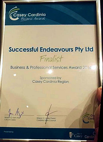 Successful Endeavours - Business and Professional Services Award finalist 2016